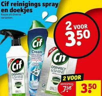 Cif reinigings spray en doekjes