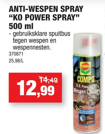 Hubo Anti-wespen Spray KO Power Spray 500ml aanbieding