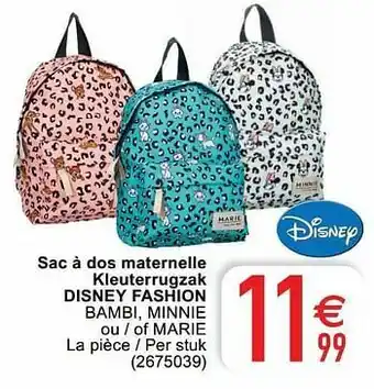 Cora Sac à dos maternelle kleuterrugzak disney fashion bambi, minnie ou - of marie aanbieding