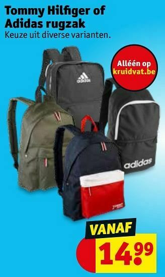 Kruidvat Tommy hilfiger of adidas rugzak aanbieding