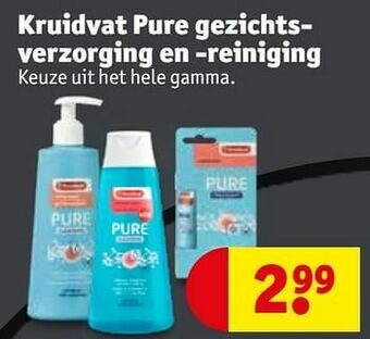 Kruidvat Kruidvat pure gezichtsverzorging en -reiniging aanbieding