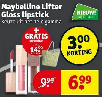 Kruidvat Maybelline lifter gloss lipstick aanbieding