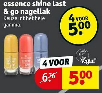 Kruidvat Essence shine last + go nagellak aanbieding