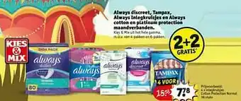 Kruidvat Inlegkruisjes cotton protection normal aanbieding