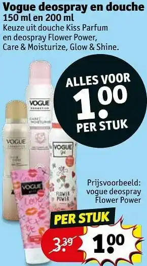 Kruidvat Vogue deospray flower power aanbieding