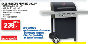 Hubo Gasbarbecue Spring 3002 aanbieding