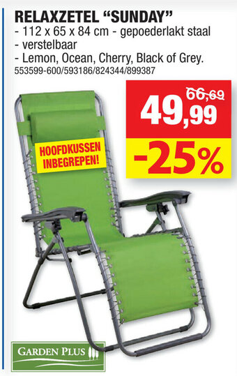 Hubo Relaxzetel Sunday aanbieding