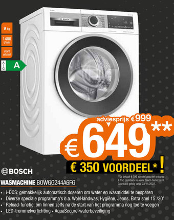 Expert Bosch Wasmachine BOWGG244A6FG aanbieding