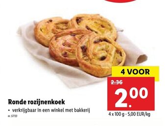 Lidl Ronde rozijnenkoek aanbieding