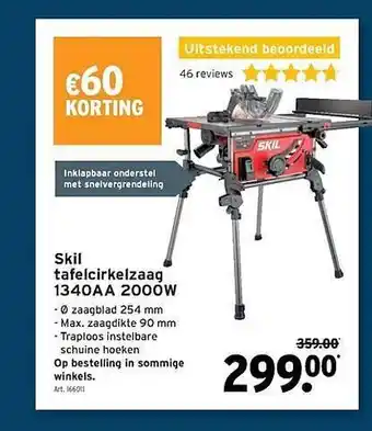 GAMMA Skil tafelcirkelzaag 1340a 2000w aanbieding