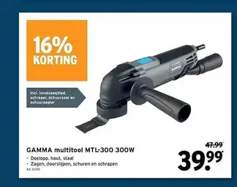 GAMMA Gamma multitool mtl-300 300w 16% korting aanbieding