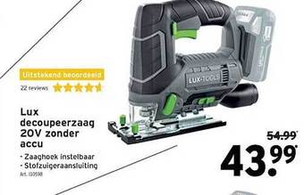 GAMMA Lux decoupeerzaag 20v zonder accu aanbieding