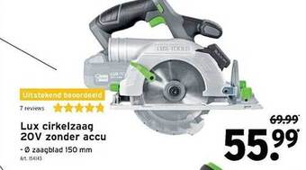 GAMMA Lux cirkelzaag 20v zonder accu aanbieding