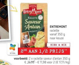 Spar Colruyt Entremont raclette aanbieding
