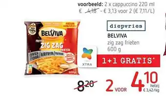 Spar Colruyt Belviva zig zag frieten aanbieding