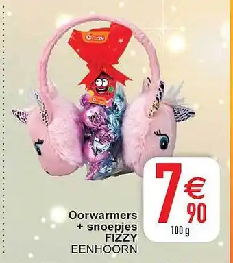 Cora Oorwarmers + snoepjes fizzy eenhoorn aanbieding