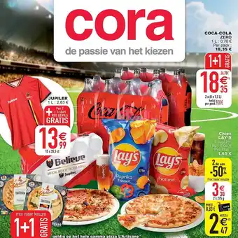 Cora Cocacola zero, chips lay's, jupiler aanbieding