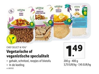 Lidl Vegetarische of veganistische specialiteit aanbieding