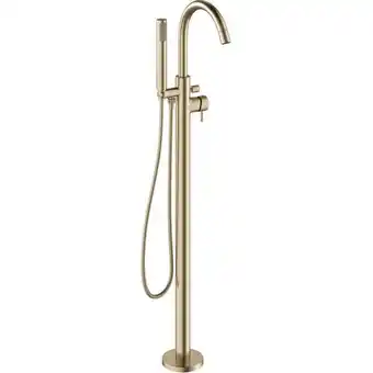 Crosswater mpro vrijstaande badkraan met handdouche set geborsteld messing (goud)
