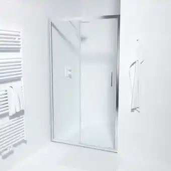 Saniclass id06 quick fit schuifdeur 110x190cm 6mm veiligheidsglas alu profiel anti kalk chroom