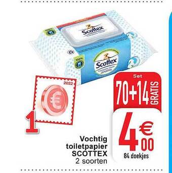 Cora Vochtig toiletpapier scottex aanbieding