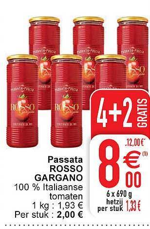 Cora Passata rosso gargano aanbieding
