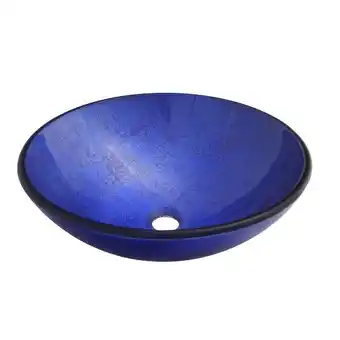 Sawiday Saniclass pesca dark blue waskom 42x42x14.5cm rond gehard glas donker blauw aanbieding