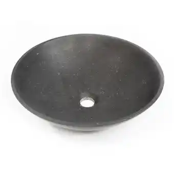 Sawiday Saniclass noche waskom 42x42x12cm rond natuursteen basalt gepolijst zwart aanbieding