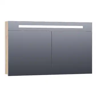 Sawiday Saniclass 2.0 spiegelkast 120x70x15cm verlichting geintegreerd met 2 links- en rechtsdraaiende spiegeldeuren mfc sahara aanbieding