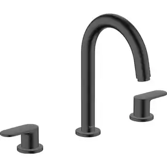 Sawiday Hansgrohe vernis wastafelkraan 3-gats 166 met waste mat zwart aanbieding