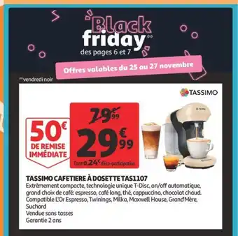 Tassimo cafetiere a dosette TAS1107