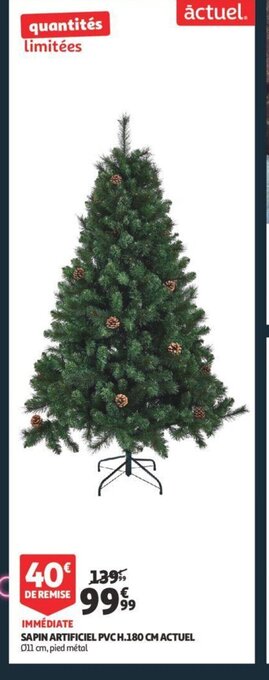 Sapin artificiel PVC H.180 cm actuel