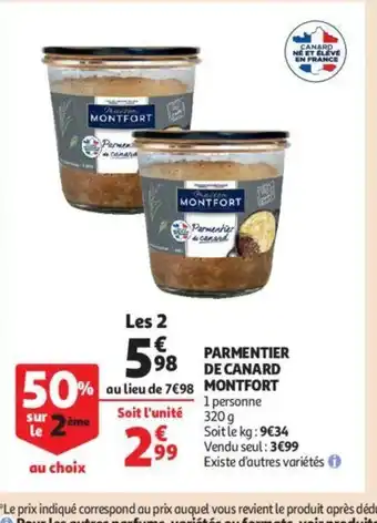 Parmentier de canard montfort 320g