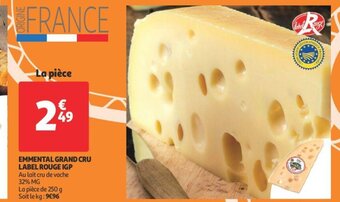 Auchan Emmental grand cru label rouge igp aanbieding