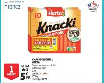 Auchan Knacki original herta le lot de 3 aanbieding