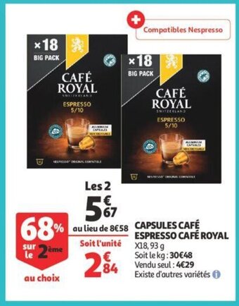 Capsules cafe espresso cafe royal