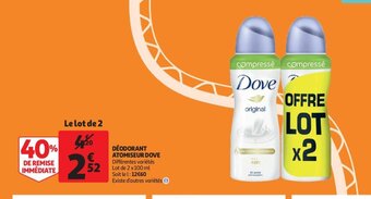 Auchan Deodorant atomiseur dove aanbieding