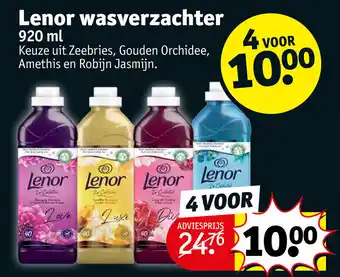 Kruidvat Lenor wasverzachter 920ml 4 voor aanbieding