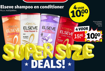 Kruidvat Elseve shampoo en conditioner 4 voor aanbieding