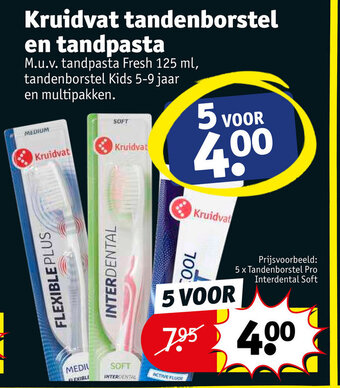 Kruidvat Kruidvat tandenborstel en tandpasta aanbieding