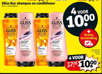 Kruidvat Gliss kur shampoo en conditioner aanbieding