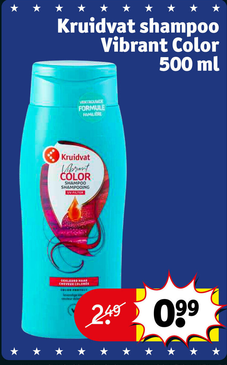 Kruidvat Shampoo Vibrant Color 500 ml promotie bij Kruidvat