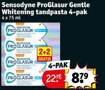 Kruidvat Sensodyne ProGlasur Gentle Whitening tandpasta 4-pak 4 x 75 ml aanbieding