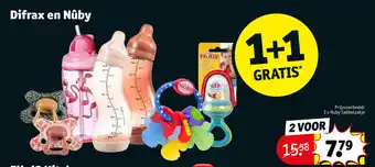 Kruidvat Difrax en Nuby 2 voor aanbieding