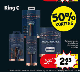 Kruidvat King C Safety Razor Navulmesjes 10 stuks aanbieding