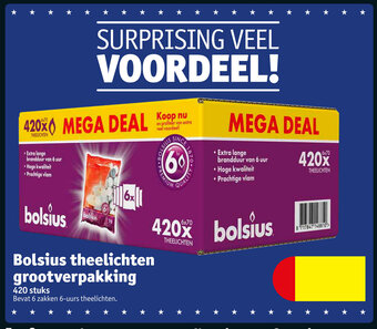 Kruidvat Bolsius Theelichten grootverpakking 420 stuks aanbieding