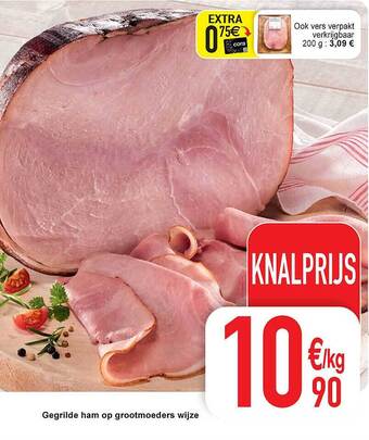 Cora Gegrilde ham op grootmoeders wijze aanbieding