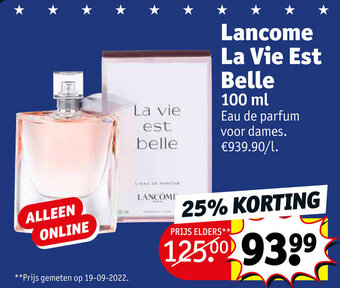 Kruidvat Lancome La Vie Est Belle 100 ml aanbieding