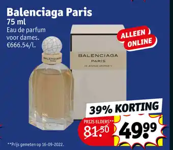 Kruidvat Balenciaga Paris 75 ml aanbieding