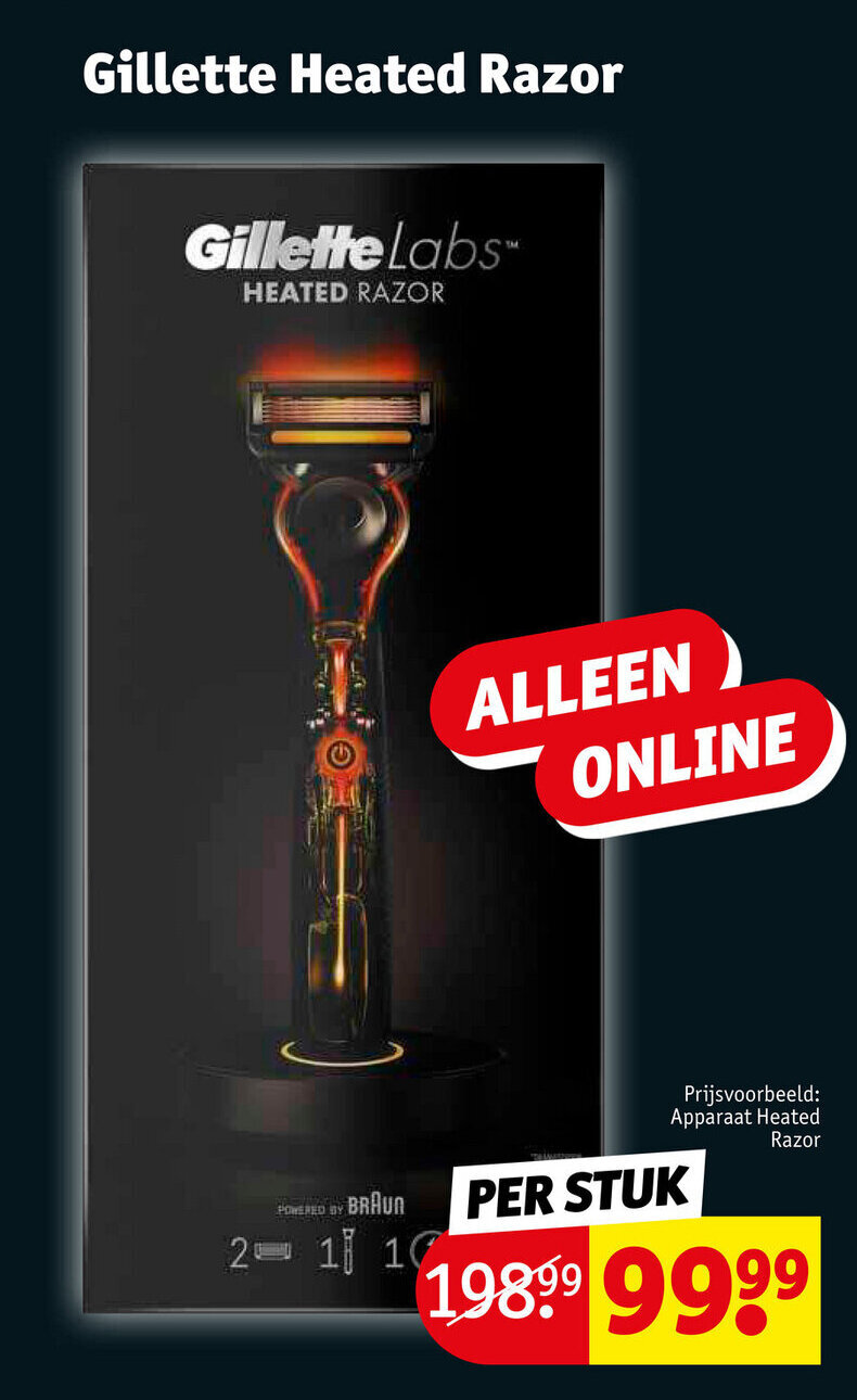 Gillette Heated Razor Per Stuk promotie bij Kruidvat